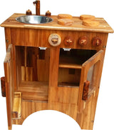 Combo Wooden Stove and Sink - Front View