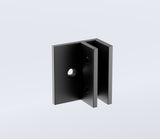 120x110cm Corner Frameless Shower Screen with Black Wall Channel and Floor F-Bracket and SS Hinges, Round Knob Handle