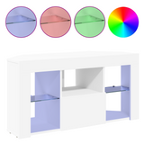 Corner LED TV Cabinet White 100 x 40 x 50 cm Engineered Wood - Side View