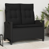Garden Bench Black 105 x 60 x 112 cm Steel and Polyester - Front View