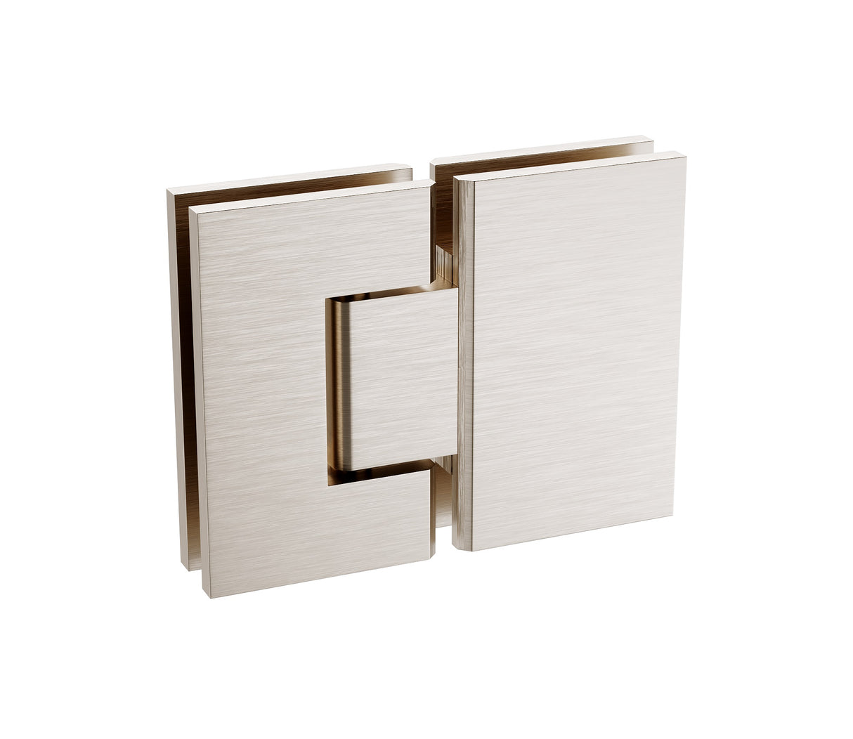 120x120cm Corner Frameless Shower Screen with Nickel U-Brackets and Floor U-Bracket and SS Hinges, Round Knob Handle