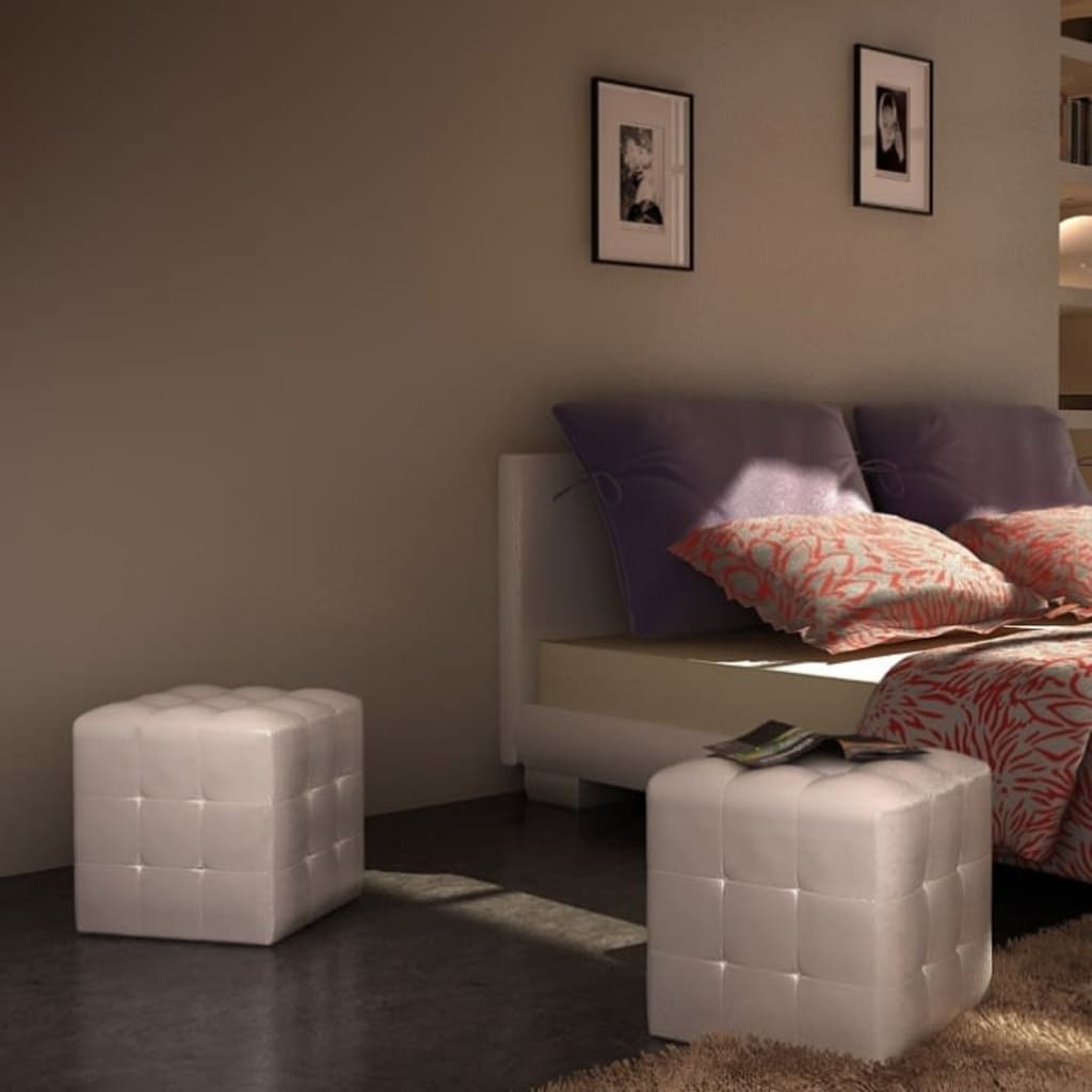 Cubed Stools White