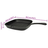 Cast Iron Grill Pan 24x23 cm - Top-Down View