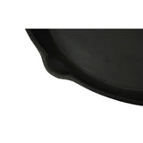 XL BBQ Grill Fry Pan Cast Iron 30 cm Round Plane - Front View
