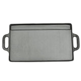 Set of 2 BBQ/Pizza Platter Grill Plate Cast Iron Rever - Front View