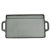 Set of 2 BBQ/Pizza Platter Grill Plate Cast Iron Rever - Side View