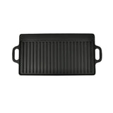 Set of 2 BBQ/Pizza Platter Grill Plate Cast Iron Rever - Side View
