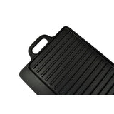 Set of 2 BBQ/Pizza Platter Grill Plate Cast Iron Rever - Top-Down View