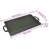 Set of 2 BBQ/Pizza Platter Grill Plate Cast Iron Rever - Rear View