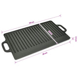 Set of 2 BBQ/Pizza Platter Grill Plate Cast Iron Rever