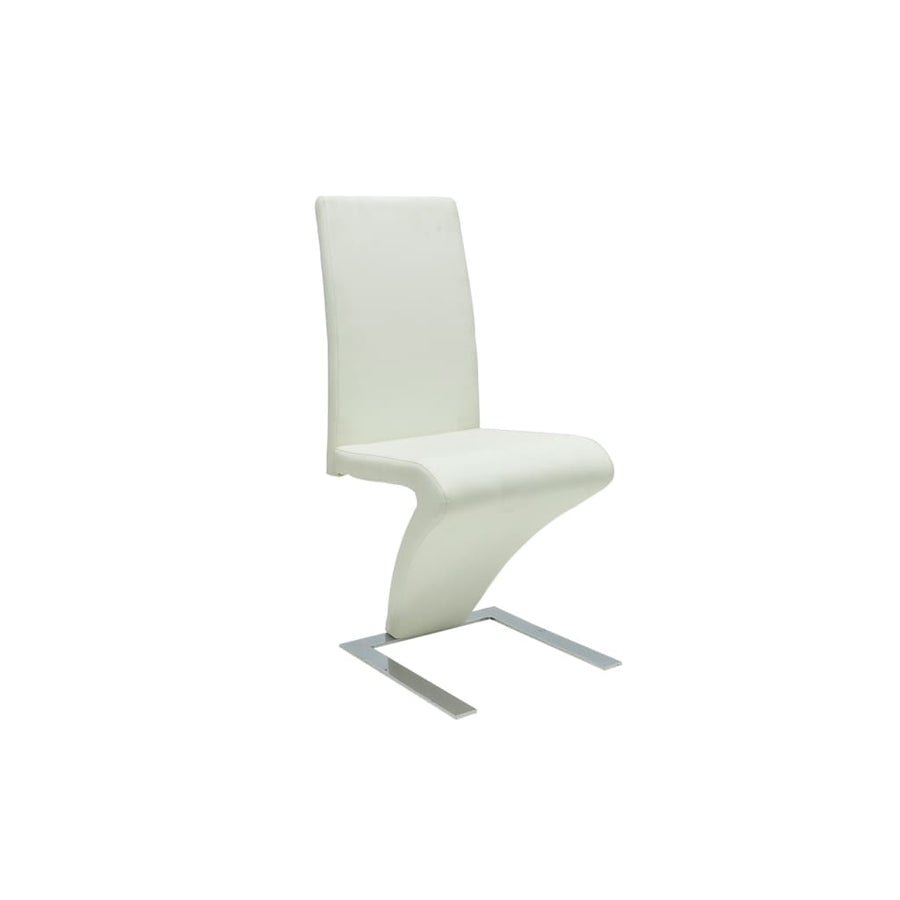 Dining Chairs 2 pcs White Faux Leather