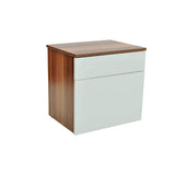 Nightstand 2 pcs with One-Drawer Brown and White