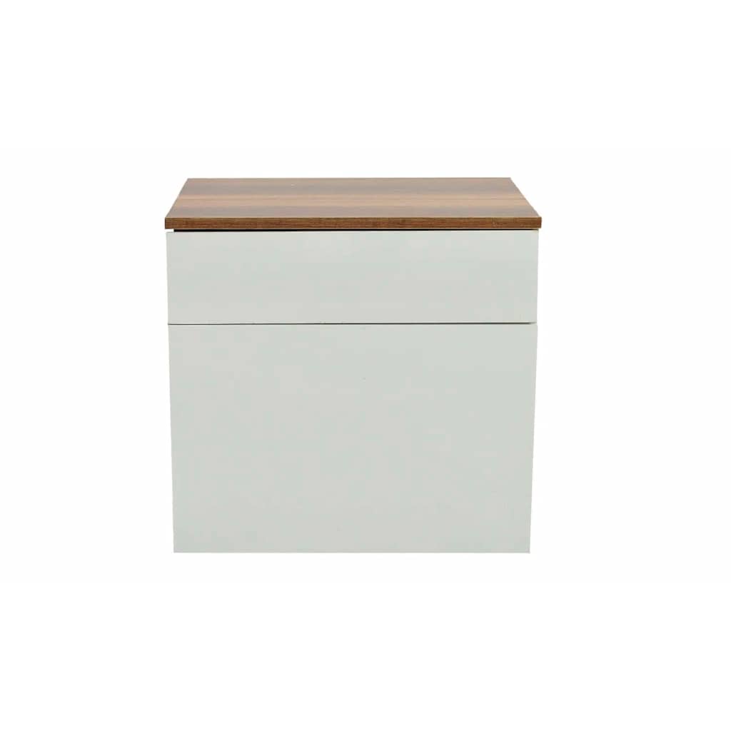 Nightstand 2 pcs with One-Drawer Brown and White
