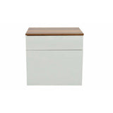 Nightstand 2 pcs with One-Drawer Brown and White