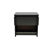 Nightstand with One-Drawer Black 2 pcs - Side View