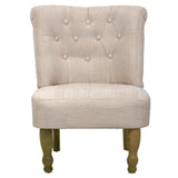 French Chair Cream Fabric - Side View