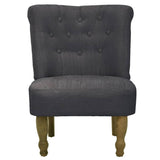 French Chair Grey Fabric - Side View