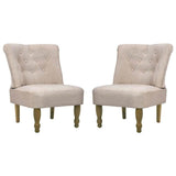 French Chairs 2 pcs Cream Fabric