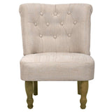 French Chairs 2 pcs Cream Fabric - Top-Down View