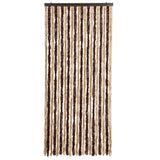 Insect Curtain Beige and Light Brown 90x220 cm Chenille - Side View