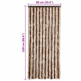 Insect Curtain Beige and Light Brown 90x220 cm Chenille - Close-Up Angle
