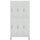 Locker Cabinet with 6 Compartments Steel 90x45x180 cm Grey