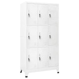 Locker Cabinet with 9 Compartments Steel 90x45x180 cm Grey