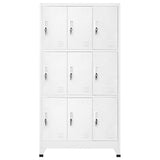 Locker Cabinet with 9 Compartments Steel 90x45x180 cm Grey