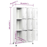Locker Cabinet with 9 Compartments Steel 90x45x180 cm Grey - Low Angle
