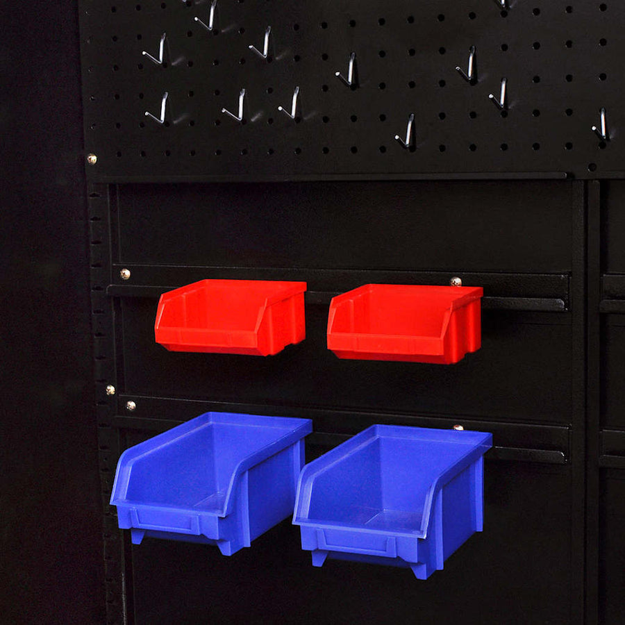 Tool Cabinet with 2 Doors Steel 90x40x180 cm Black and Red