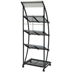 Magazine Rack 47x40x134 cm Black and White A4