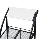 Magazine Rack 47x40x134 cm Black and White A4 - Top-Down View