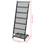 Magazine Rack 47.5x43x133 cm Black A4
