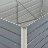 Raised Garden Bed 160x80x77 cm Galvanised Steel Grey - Rear View