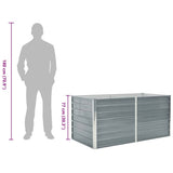 Raised Garden Bed 160x80x77 cm Galvanised Steel Grey