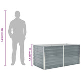 Raised Garden Bed 160x80x77 cm Galvanised Steel Grey - Low Angle