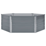 Raised Garden Bed 129x129x45 cm Galvanised Steel Grey