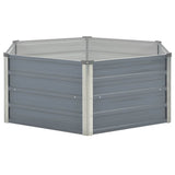 Raised Garden Bed 129x129x45 cm Galvanised Steel Grey