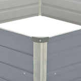 Raised Garden Bed 129x129x45 cm Galvanised Steel Grey