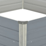 Raised Garden Bed 129x129x46 cm Galvanised Steel Grey - Top-Down View