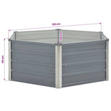 Raised Garden Bed 129x129x45 cm Galvanised Steel Grey