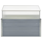 Greenhouse 100x100x85 cm Galvanised Steel Grey - Front View
