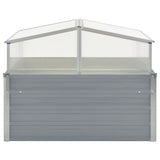 Greenhouse 100x100x85 cm Galvanised Steel Grey - Side View