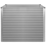 Raised Garden Bed 100x100x77 cm Galvanised Steel Grey