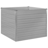 Raised Garden Bed 100x100x77 cm Galvanised Steel Grey - Low Angle