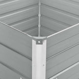 Raised Garden Bed 100x100x77 cm Galvanised Steel Grey