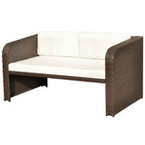 4 Piece Garden Lounge Set with Cushions Poly Rattan Brown - Close-Up Angle