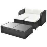 4 Piece Garden Lounge Set with Cushions Poly Rattan Black - Top-Down View