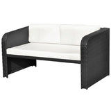 4 Piece Garden Lounge Set with Cushions Poly Rattan Black - Close-Up Angle