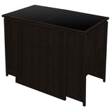 3 Piece Bistro Set with Cushions Poly Rattan Brown - Close-Up Angle